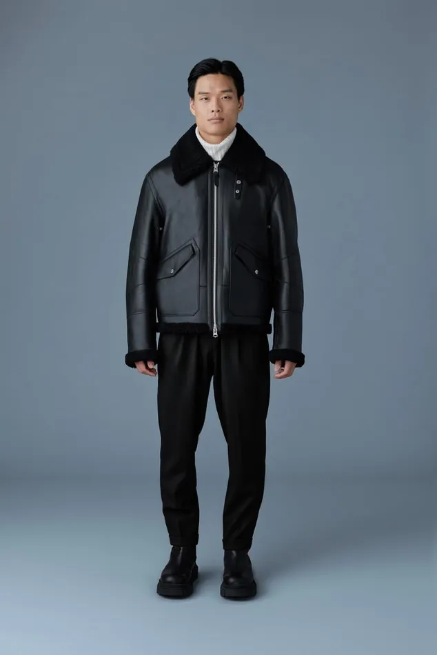 Leather Jackets Men Mackage ATLASSH Shearling And Leather Aviatorstyle Jacket Mint Leather Jackets Men Mackage ATLASSH Shearling And Leather Aviatorstyle Jacket Mint