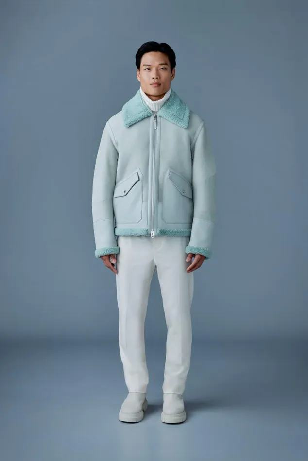 Leather Jackets Men Mackage ATLASSH Shearling And Leather Aviatorstyle Jacket Mint Leather Jackets Men Mackage ATLASSH Shearling And Leather Aviatorstyle Jacket Mint