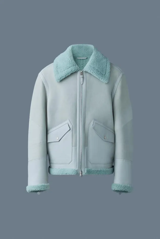 Leather Jackets Men Mackage ATLASSH Shearling And Leather Aviatorstyle Jacket Mint Leather Jackets Men Mackage ATLASSH Shearling And Leather Aviatorstyle Jacket Mint