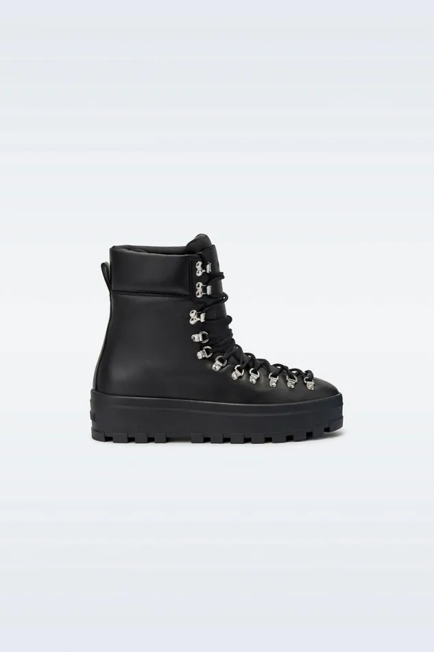 Leather Lined Boots Women Mackage BAINW Leather Midcalf Laceup Boots Black