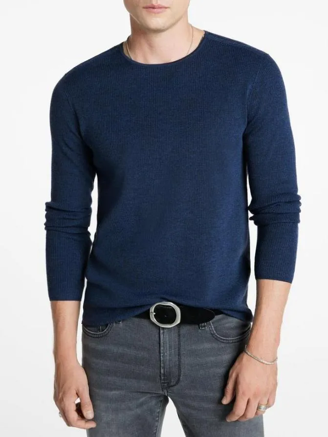 LEIRA CREWNECK SWEATER Black Clothing John Varvatos TShirts
