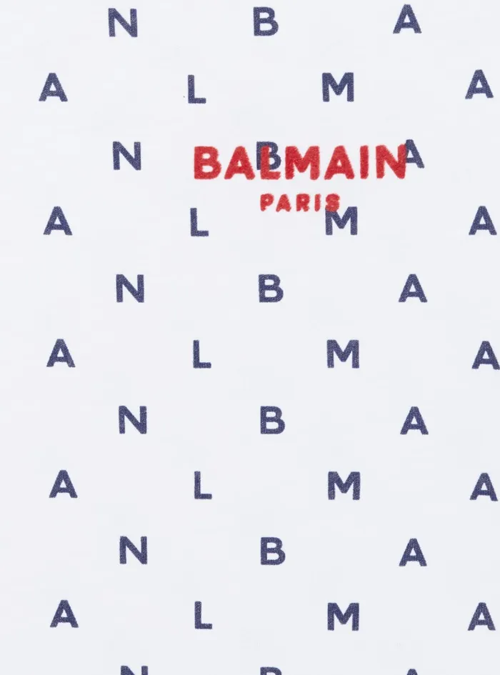 Letters Tshirt White Kids Balmain