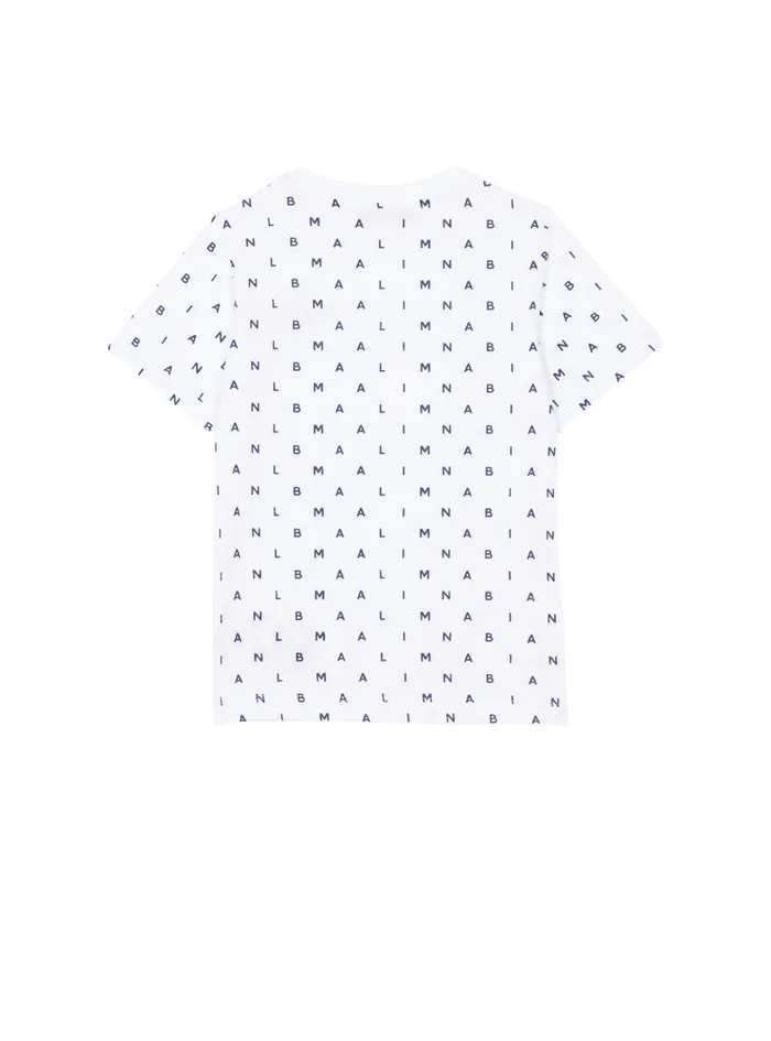 Letters Tshirt White Kids Balmain