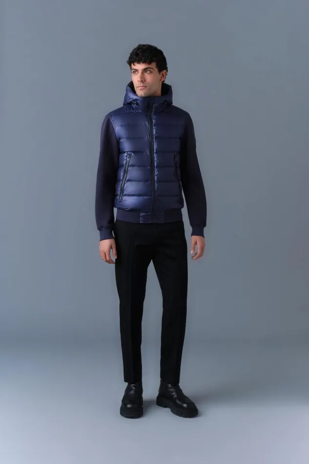 Light Down Jackets Men Mackage FRANKR Hybrid Jacket With Hood Trench