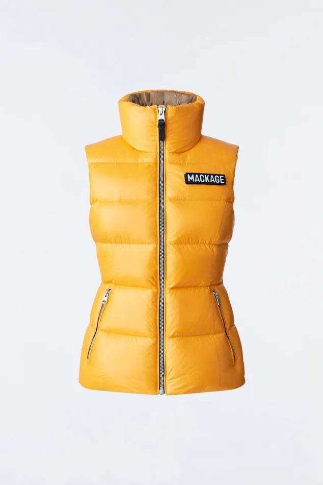 Light Down Jackets Women Mackage CHAYA Lustrous Light Down Vest For Ladies Black Light Down Jackets Women Mackage CHAYA Lustrous Light Down Vest For Ladies Black
