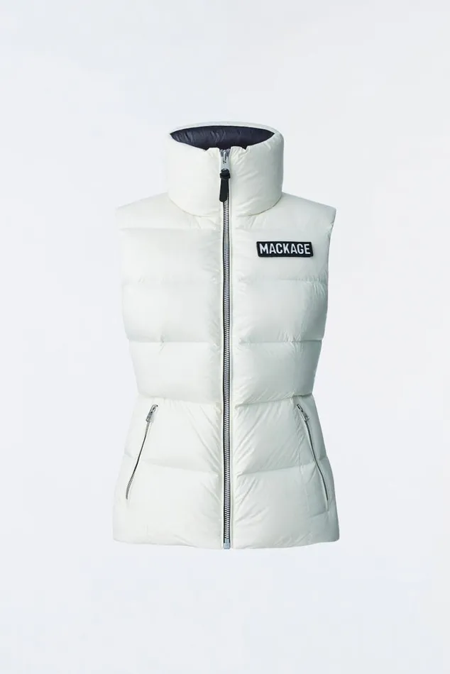 Light Down Jackets Women Mackage CHAYA Lustrous Light Down Vest For Ladies Black Light Down Jackets Women Mackage CHAYA Lustrous Light Down Vest For Ladies Black