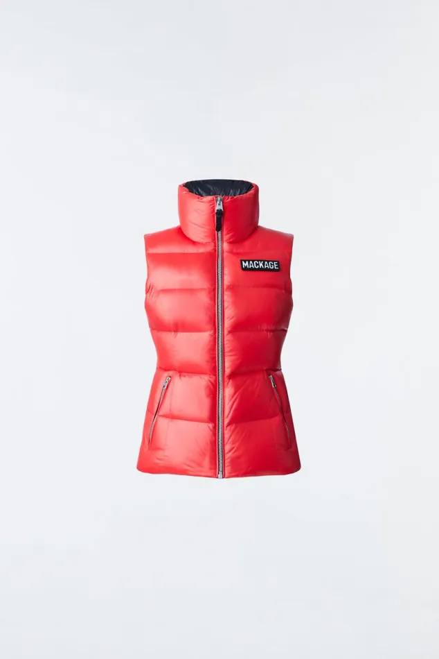 Light Down Jackets Women Mackage CHAYA Lustrous Light Down Vest For Ladies Black Light Down Jackets Women Mackage CHAYA Lustrous Light Down Vest For Ladies Black
