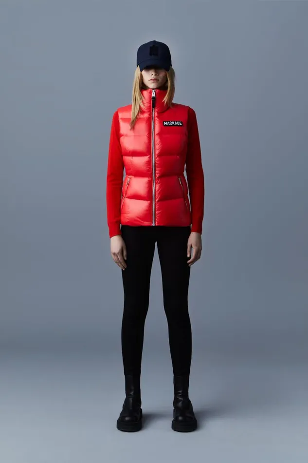 Light Down Jackets Women Mackage CHAYA Lustrous Light Down Vest For Ladies Black Light Down Jackets Women Mackage CHAYA Lustrous Light Down Vest For Ladies Black