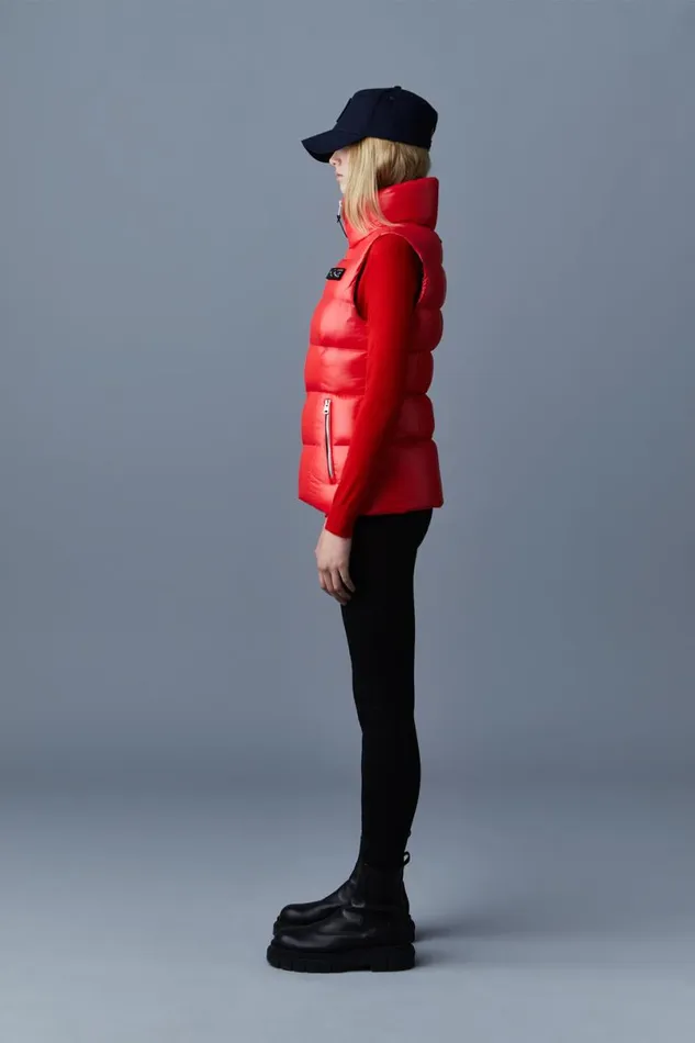 Light Down Jackets Women Mackage CHAYA Lustrous Light Down Vest For Ladies Black Light Down Jackets Women Mackage CHAYA Lustrous Light Down Vest For Ladies Black