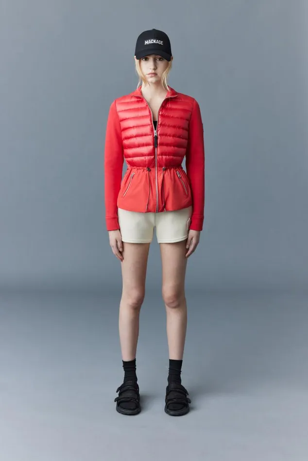 Light Jackets Women Mackage JOYCE Hybrid Jacket With Peplum Black
