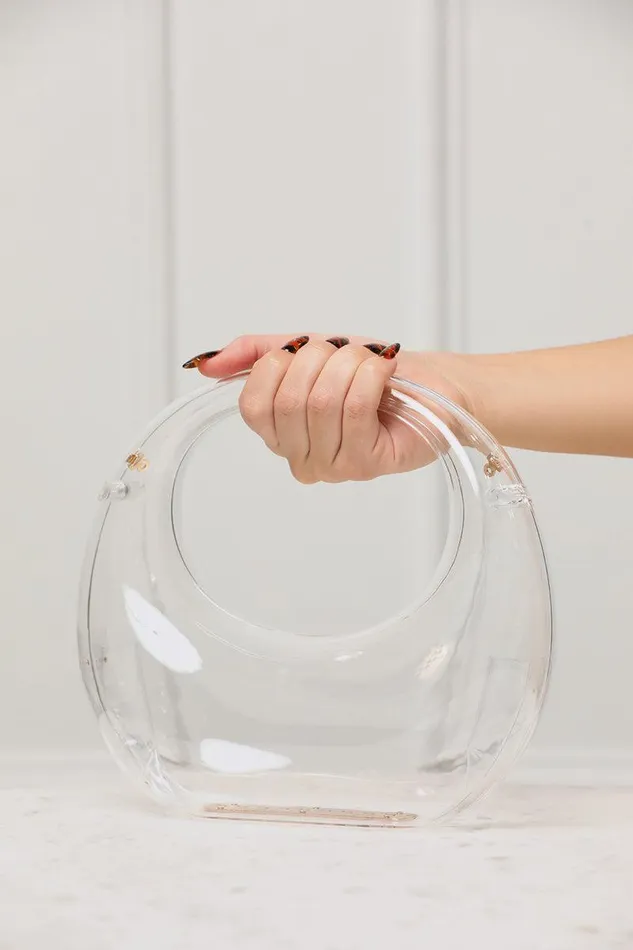 Lilly039s Kloset Bags Women Trave Acrylic Circle Clutch Clear