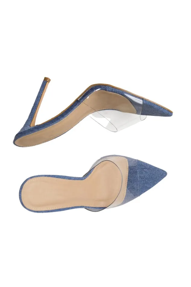 Lilly039s Kloset Denim Women Echo Transparent Mule Denim