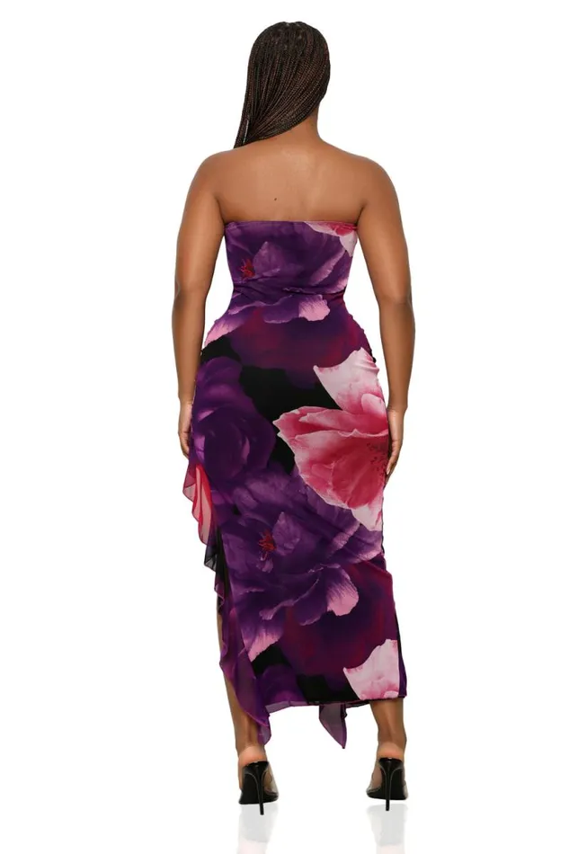 Lilly039s Kloset Dresses Women Dark Romance High Slit Dress Purple Multi