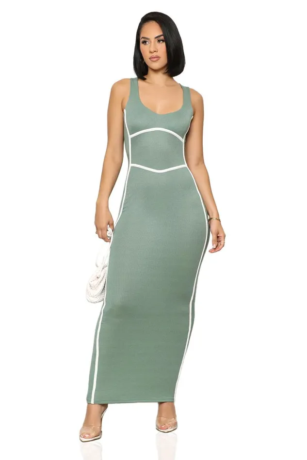 Lilly039s Kloset Dresses Women Draw The Line Ribbed Dress Sage