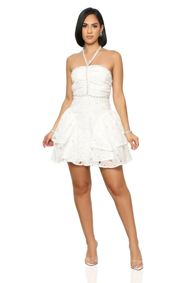 Lilly039s Kloset Dresses Women Lelia 3D Floral White Dress FINAL SALE