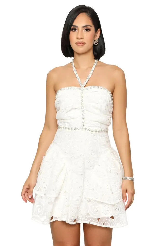 Lilly039s Kloset Dresses Women Lelia 3D Floral White Dress FINAL SALE