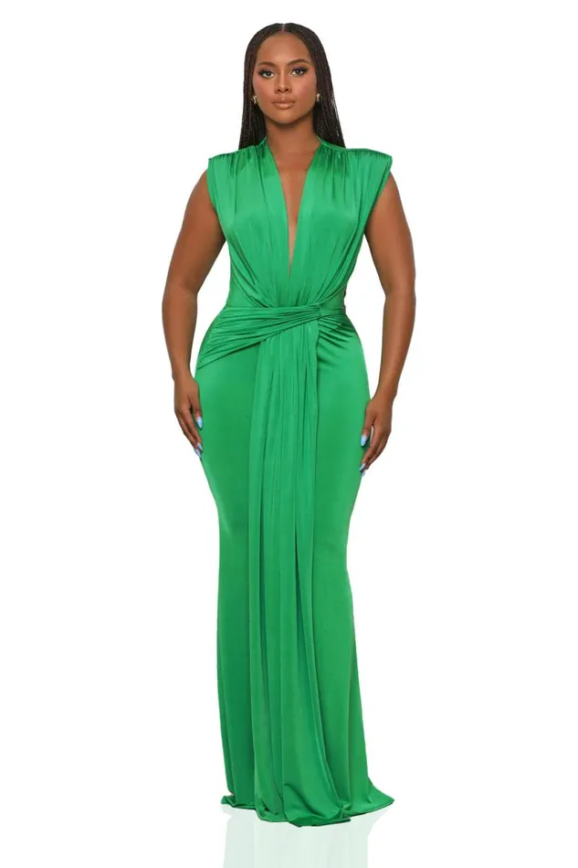 Lilly039s Kloset Dresses Women Spring Dreams Draped Maxi Dress Green