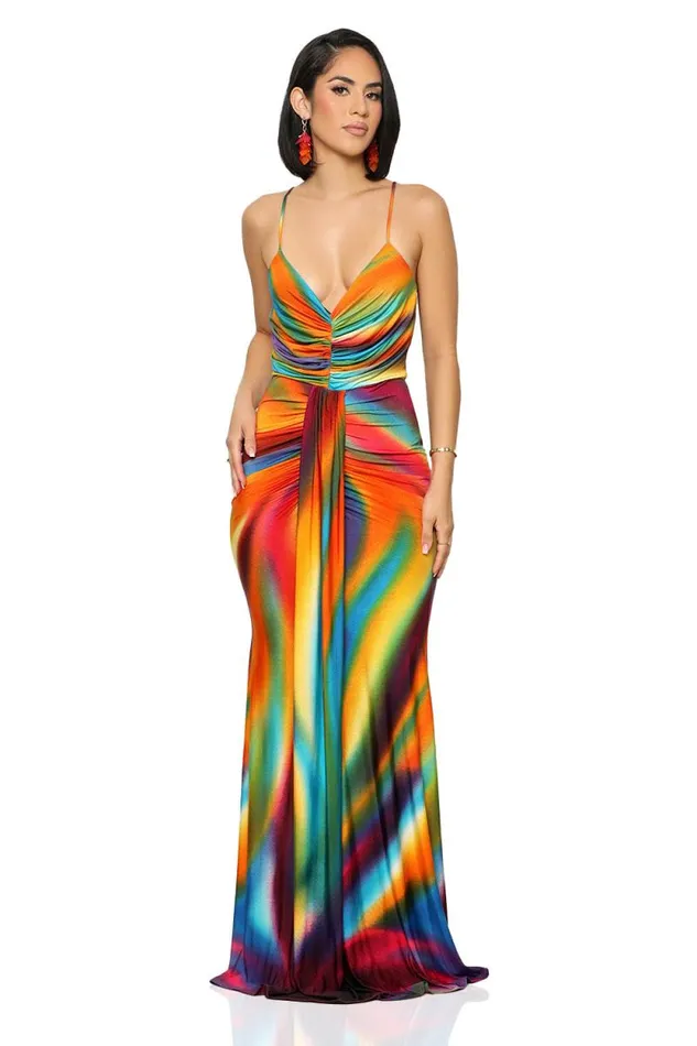 Lilly039s Kloset Dresses Women Taste The Rainbow Maxi Dress