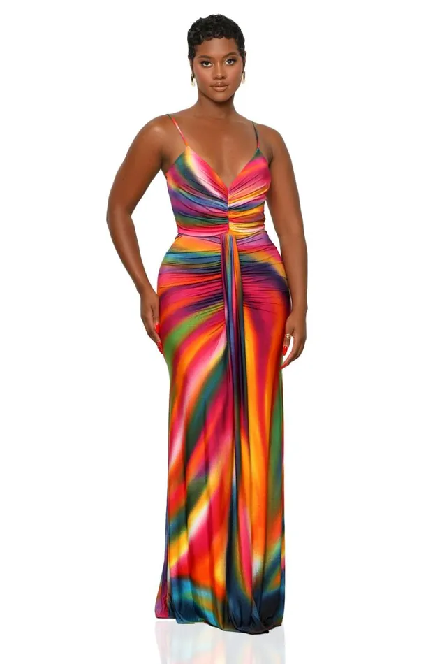 Lilly039s Kloset Dresses Women Taste The Rainbow Maxi Dress