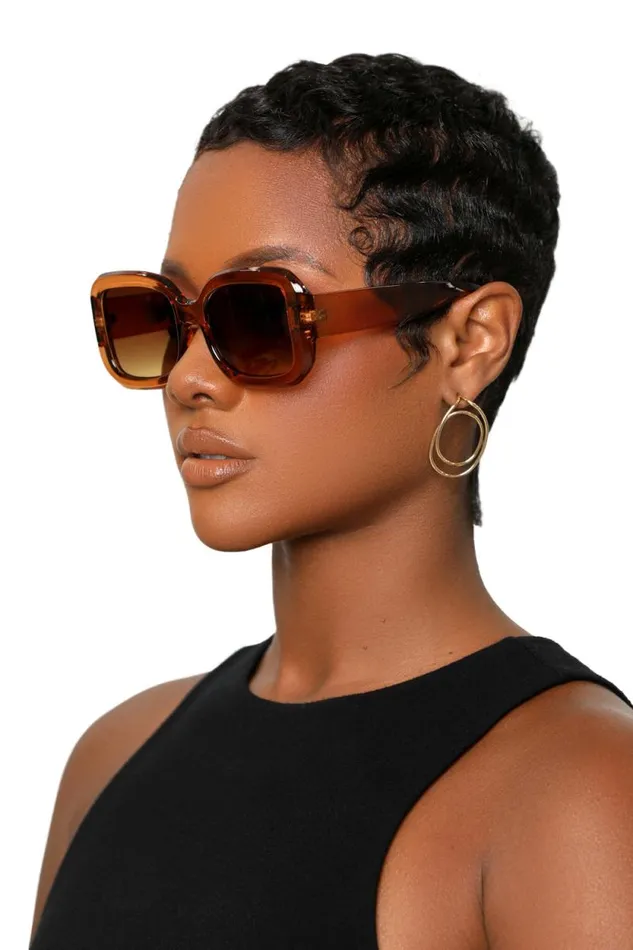 Lilly039s Kloset Eyewear Women Luxe Lens Square Shades Brown