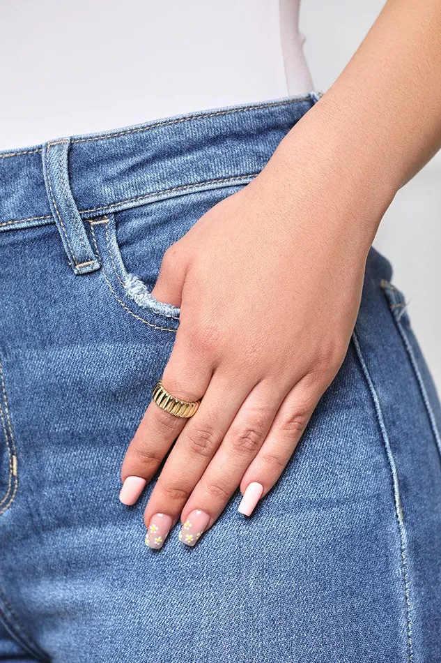 Lilly039s Kloset Jewelry Women Plated Ribbed Gold Ring