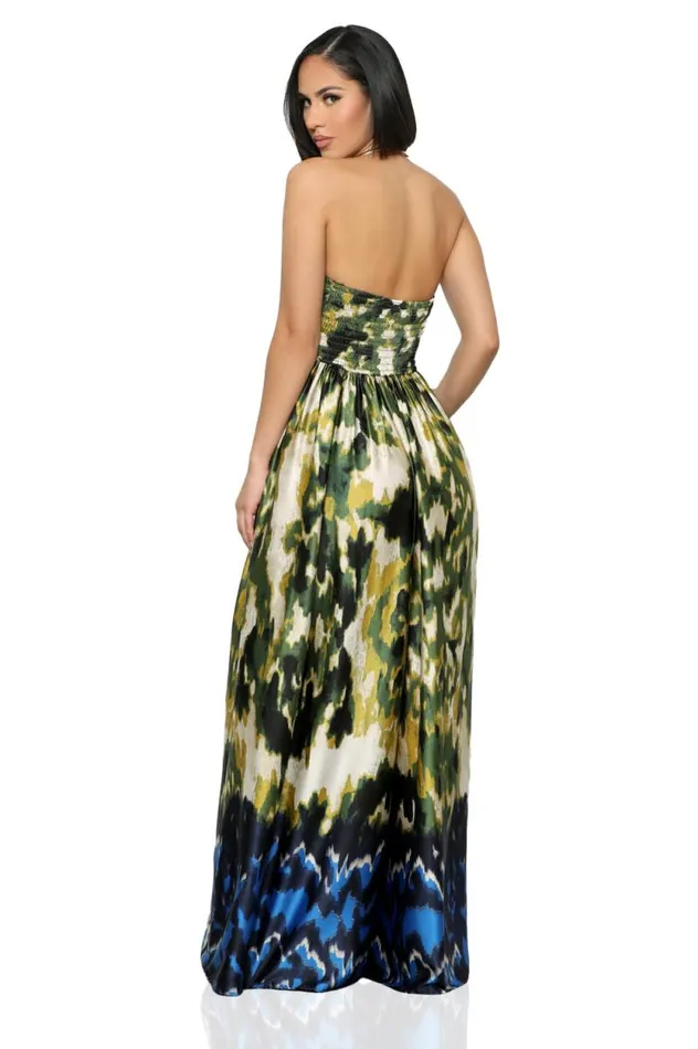Lilly039s Kloset Jumpsuits and Rompers Women She Flows Wide Leg Jumpsuit Green MultiFINAL SALE