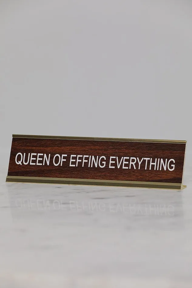 Lilly039s Kloset Lifestyle Women Queen Of Effing Everything Desk Name Plate