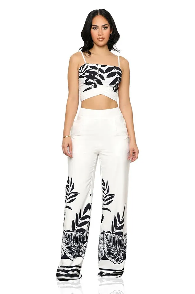 Lilly039s Kloset Sets Women Go With The Flow Pants Set Black and WhiteFINAL SALE