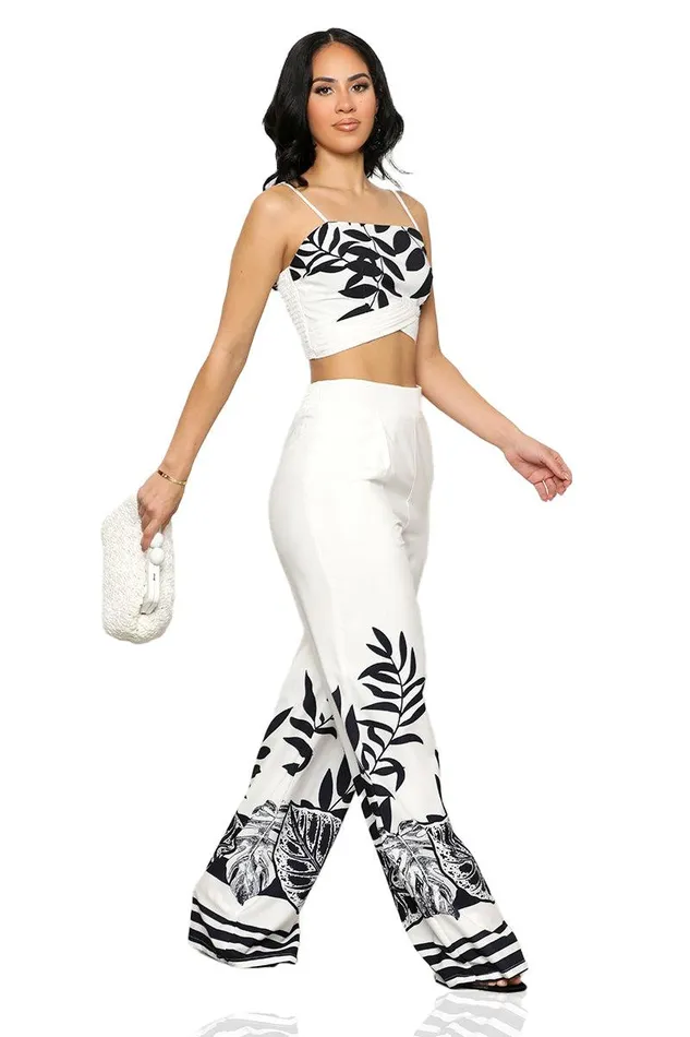 Lilly039s Kloset Sets Women Go With The Flow Pants Set Black and WhiteFINAL SALE