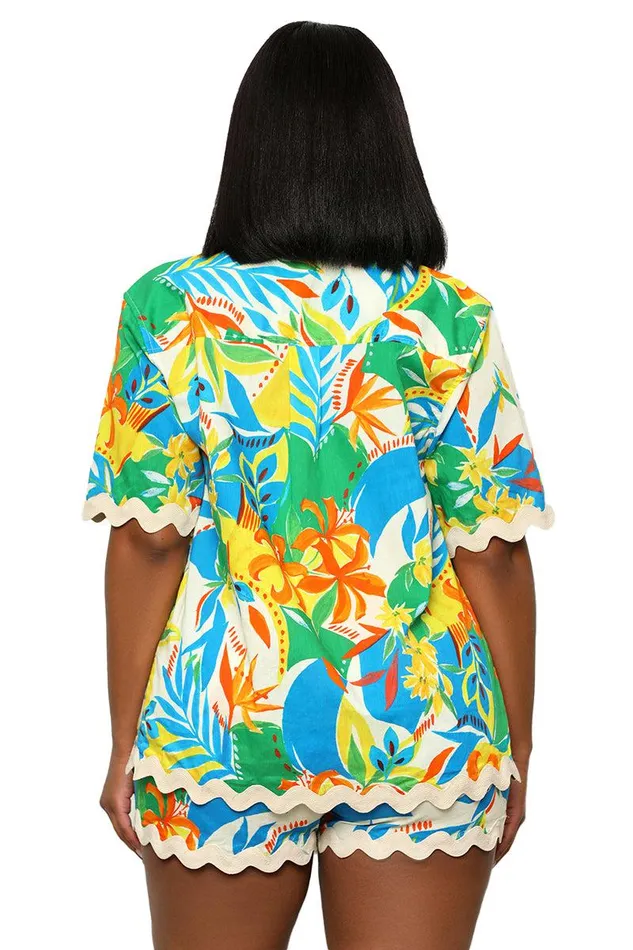 Lilly039s Kloset Sets Women Sunshine Tropical Short Set Yellow Multi