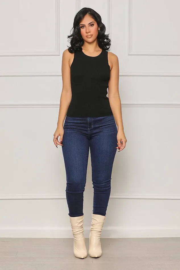 Lilly039s Kloset Tops Women Knit Me Ribbed Tank Top Black FINAL SALE
