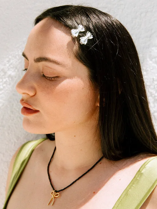 Lisa Says Gah Farfalle Barrette Set Silver Women Hair Accessories