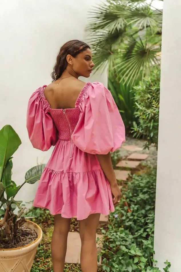 Litzy Mini Dress In Pink Pink Women Bohme Dresses