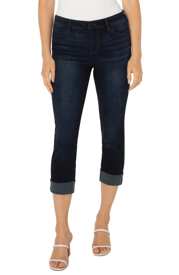 Liverpool Los Angeles CHARLIE CROP WIDE ROLLED CUFF Destiny Dark Women CROPS