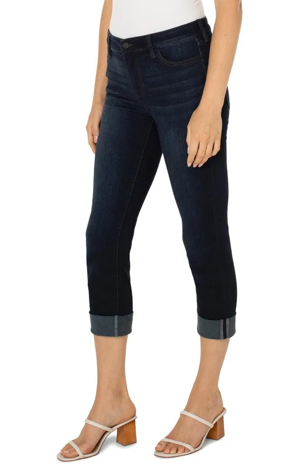 Liverpool Los Angeles CHARLIE CROP WIDE ROLLED CUFF Destiny Dark Women CROPS