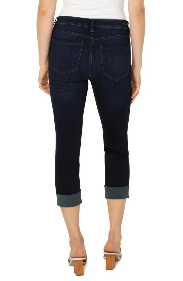 Liverpool Los Angeles CHARLIE CROP WIDE ROLLED CUFF Destiny Dark Women CROPS