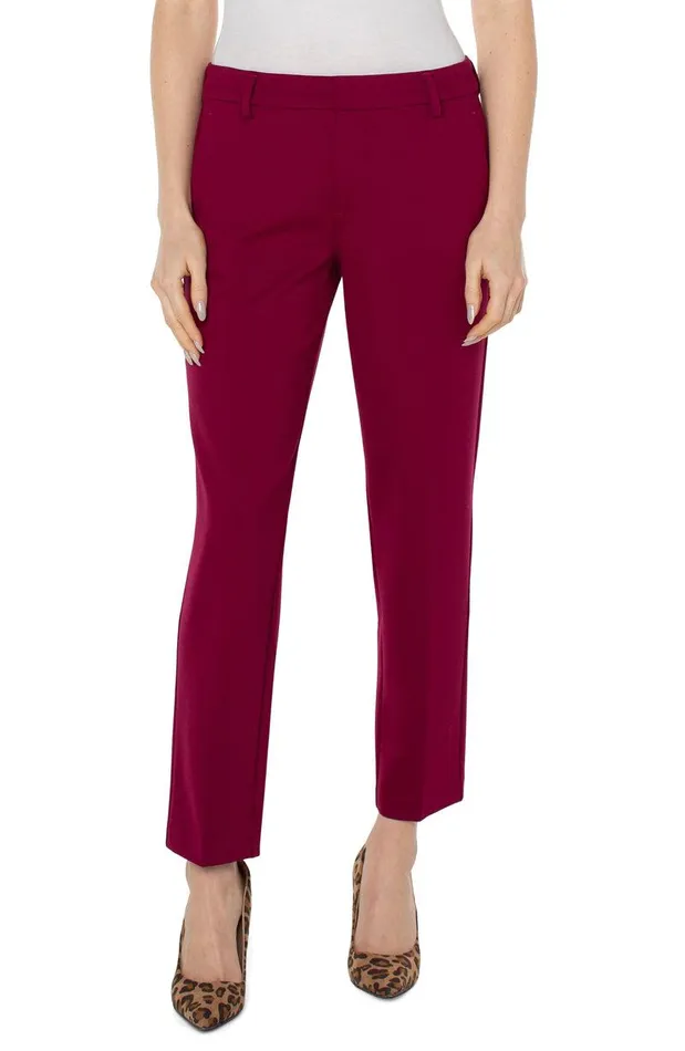 Liverpool Los Angeles KELSEY KNIT TROUSER SUPER STRETCH PONTE Garnet Berry Women TROUSERS