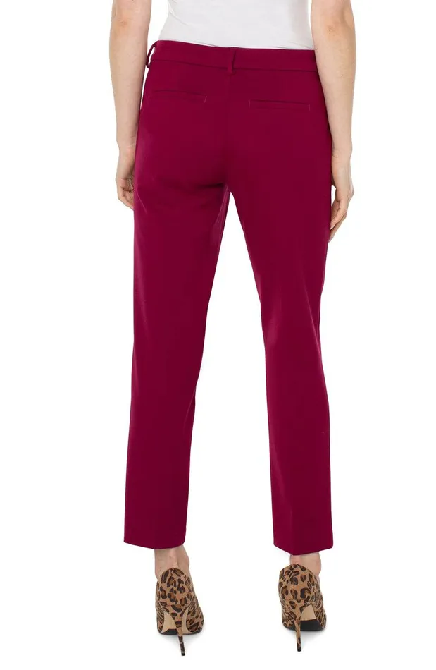Liverpool Los Angeles KELSEY KNIT TROUSER SUPER STRETCH PONTE Garnet Berry Women TROUSERS