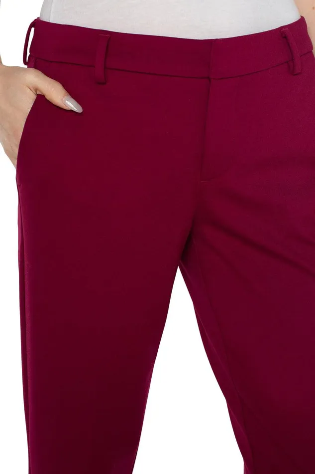 Liverpool Los Angeles KELSEY KNIT TROUSER SUPER STRETCH PONTE Garnet Berry Women TROUSERS