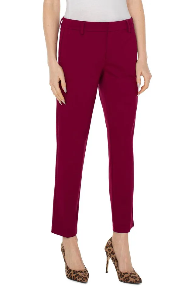 Liverpool Los Angeles KELSEY KNIT TROUSER SUPER STRETCH PONTE Garnet Berry Women TROUSERS