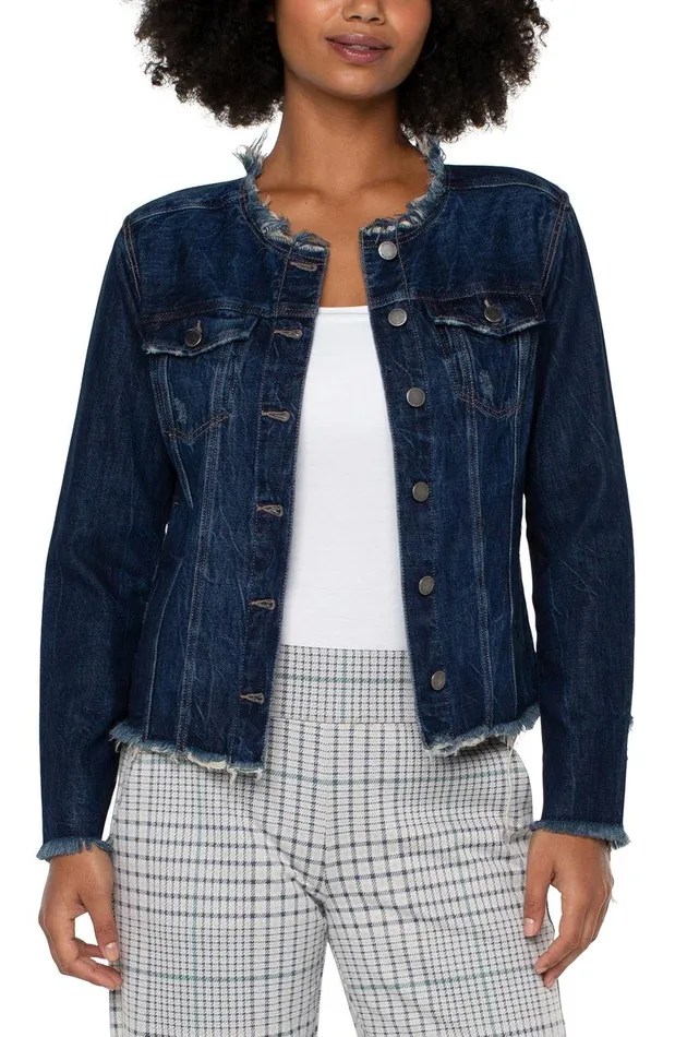 Liverpool Los Angeles LACE UP DENIM JACKET Davidson Women JEAN JACKETS
