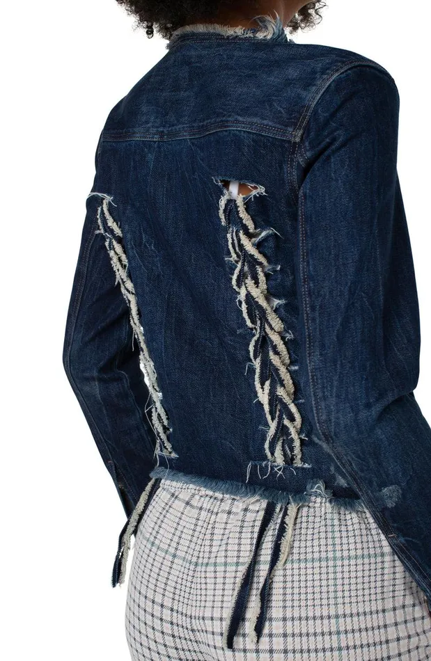 Liverpool Los Angeles LACE UP DENIM JACKET Davidson Women JEAN JACKETS