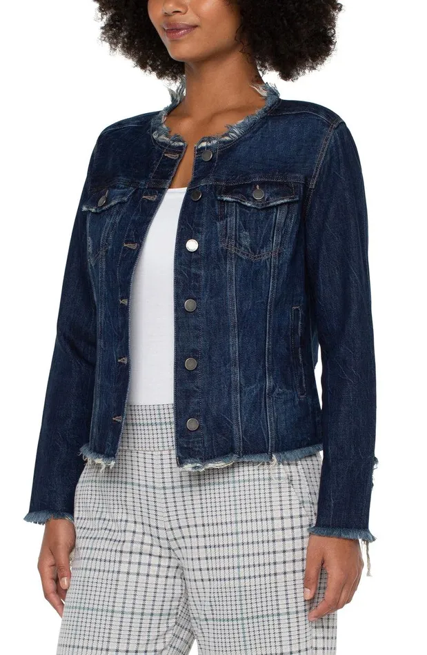 Liverpool Los Angeles LACE UP DENIM JACKET Davidson Women JEAN JACKETS