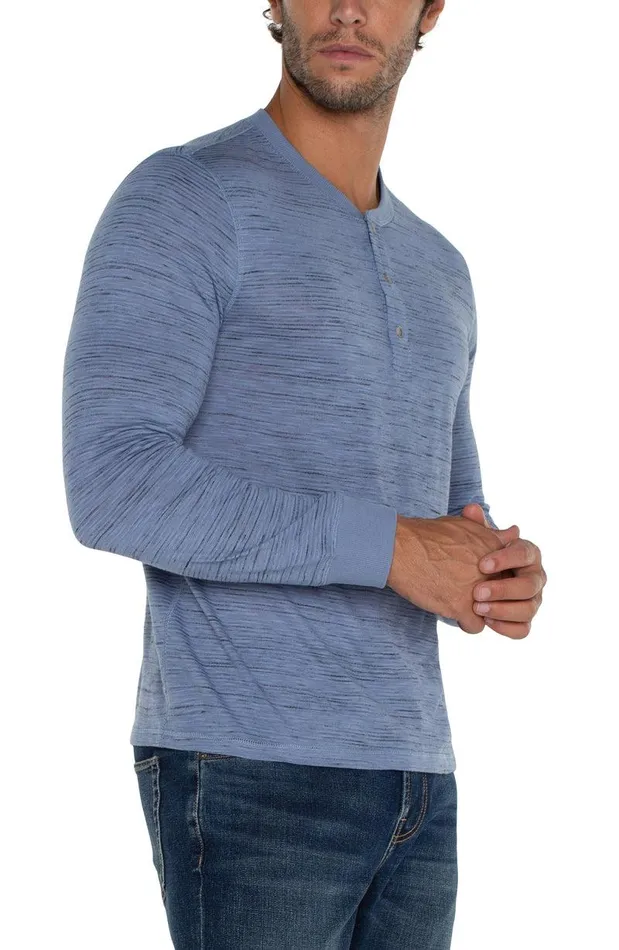 Liverpool Los Angeles LONG SLEEVE HENLEY Country Blue Men HENLEYS
