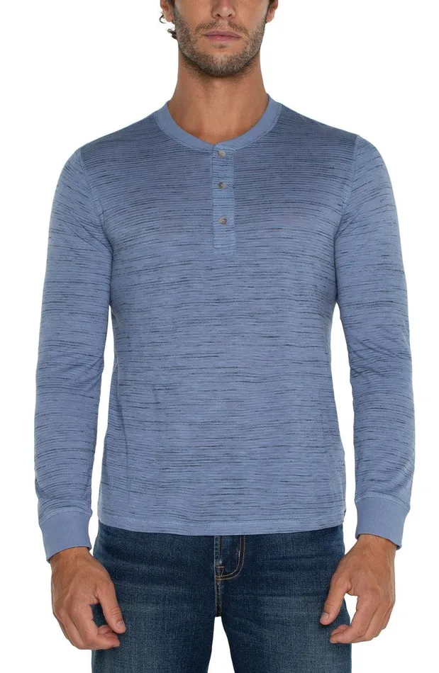 Liverpool Los Angeles LONG SLEEVE HENLEY Country Blue Men HENLEYS