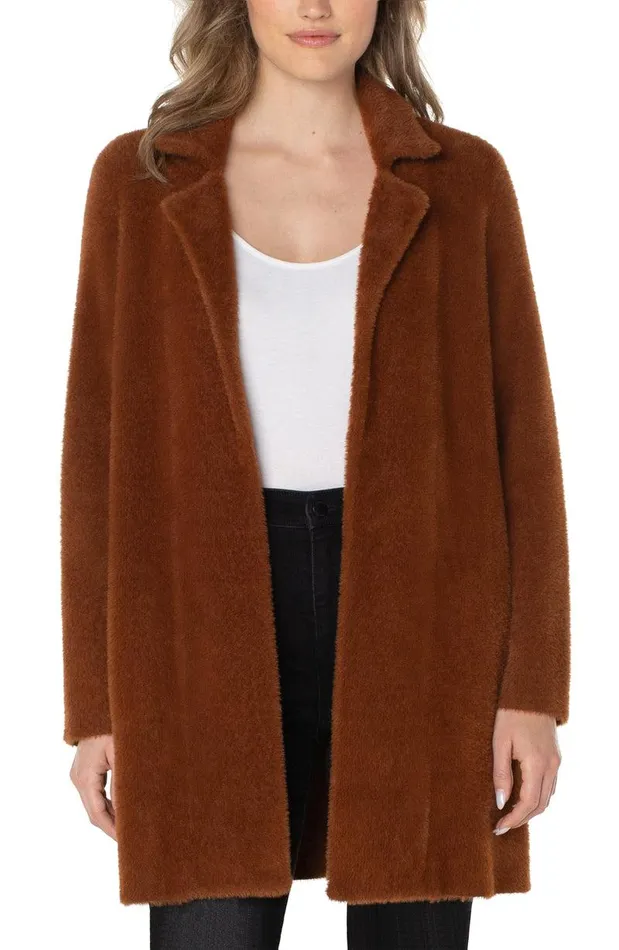 Liverpool Los Angeles OPEN FRONT COATIGAN SWEATER Penny Brown Women COATIGANS