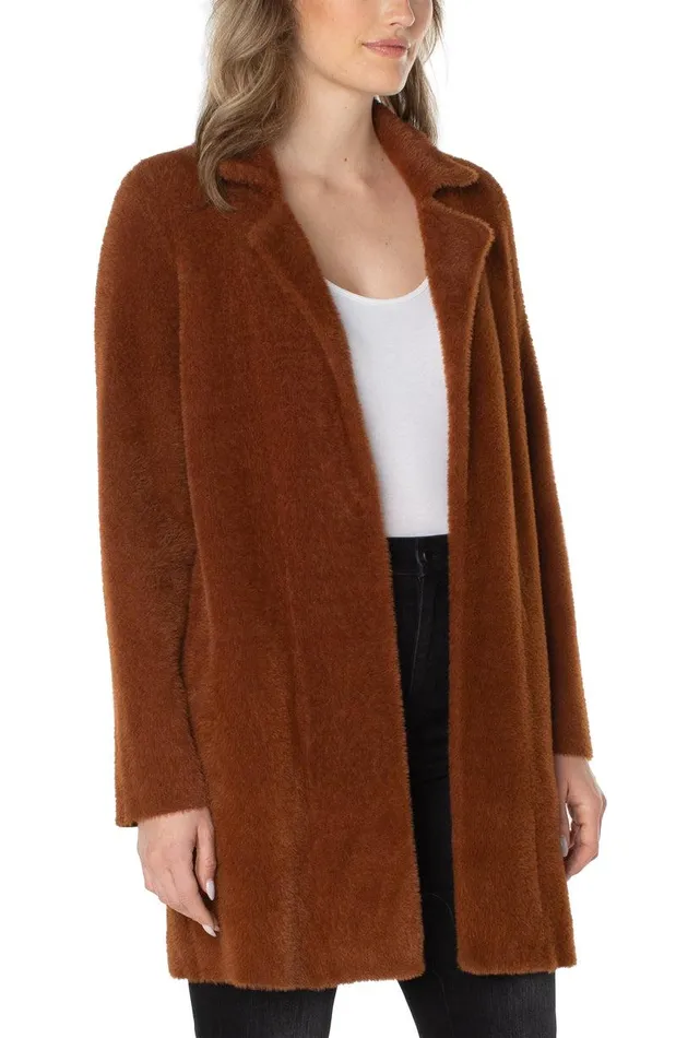 Liverpool Los Angeles OPEN FRONT COATIGAN SWEATER Penny Brown Women COATIGANS