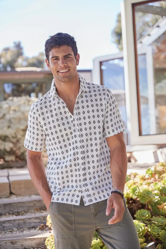Liverpool Los Angeles PRINTED SHORT SLEEVE SHIRT Black Clay Multi Men BUTTON DOWNS
