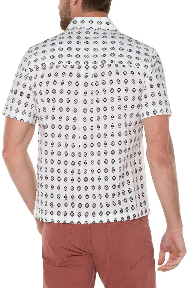 Liverpool Los Angeles PRINTED SHORT SLEEVE SHIRT Black Clay Multi Men BUTTON DOWNS