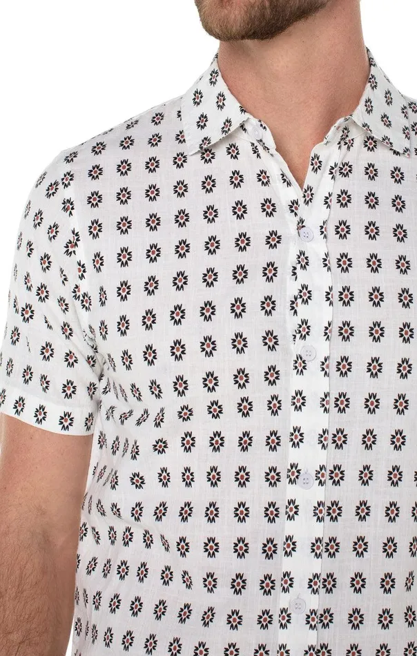 Liverpool Los Angeles PRINTED SHORT SLEEVE SHIRT Black Clay Multi Men BUTTON DOWNS